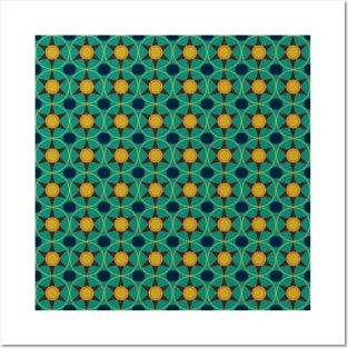 Retro geometrical 1970's style pattern Posters and Art